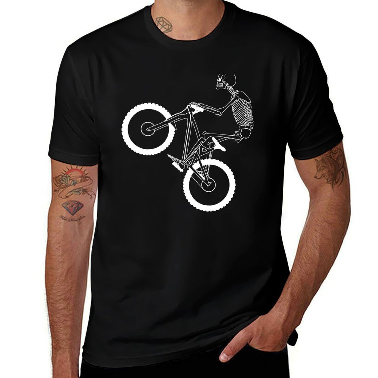 Mountain Biking Holidays - Mountain Biking Skeleton Inverted T-Shirt Casual