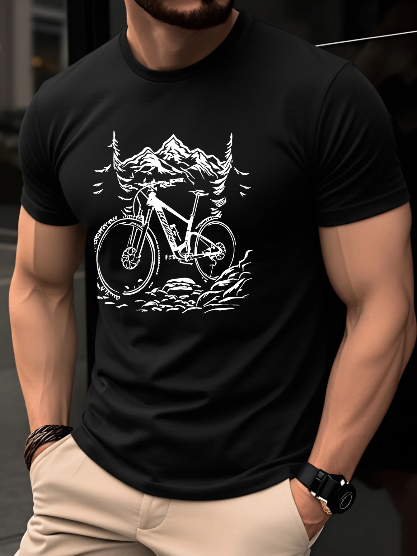 100%cotton men's T-shirt with  - đánh giá và giá Mountain Biking Holidays