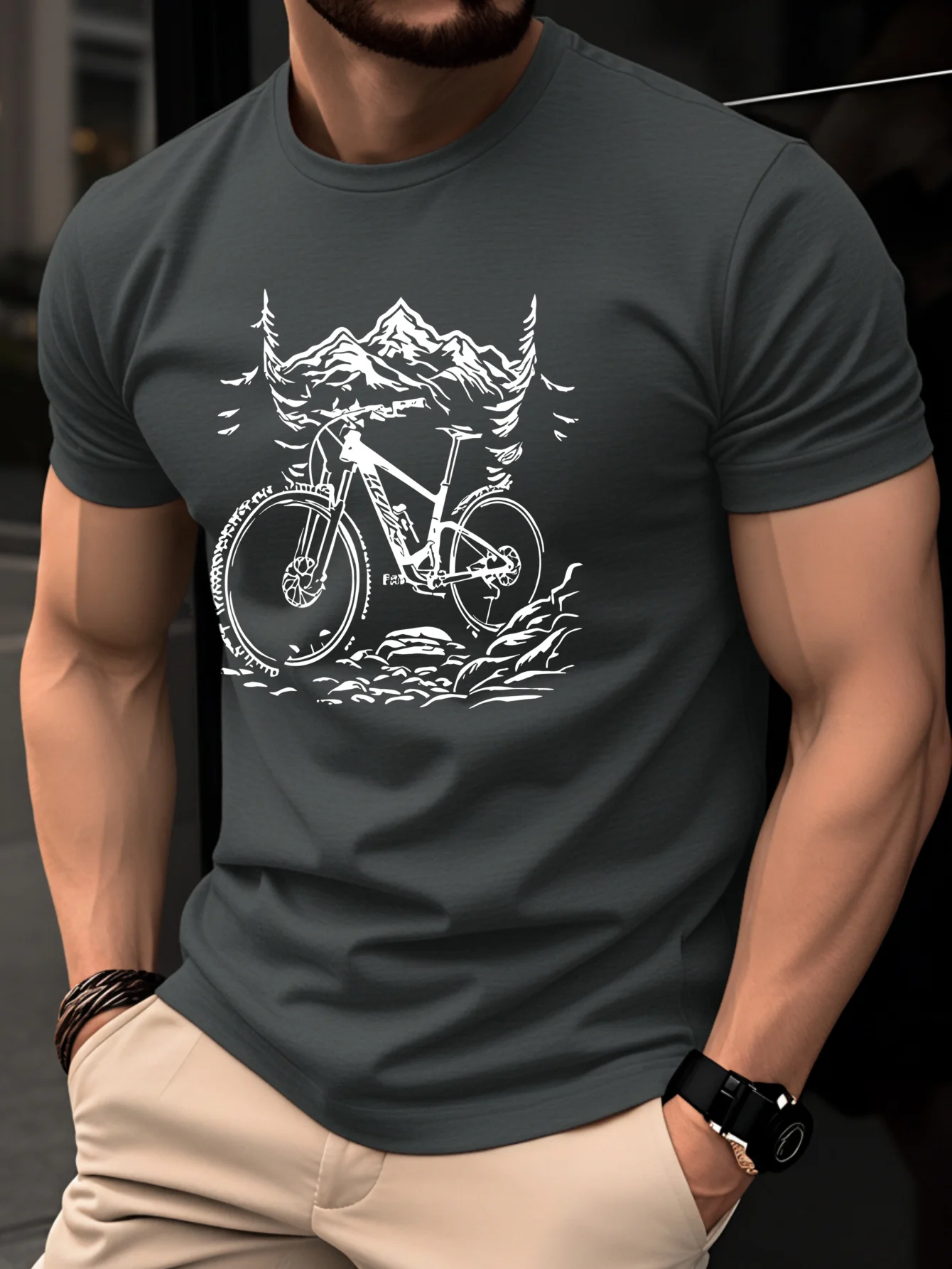 100%cotton men's T-shirt with  - đánh giá và giá Mountain Biking Holidays
