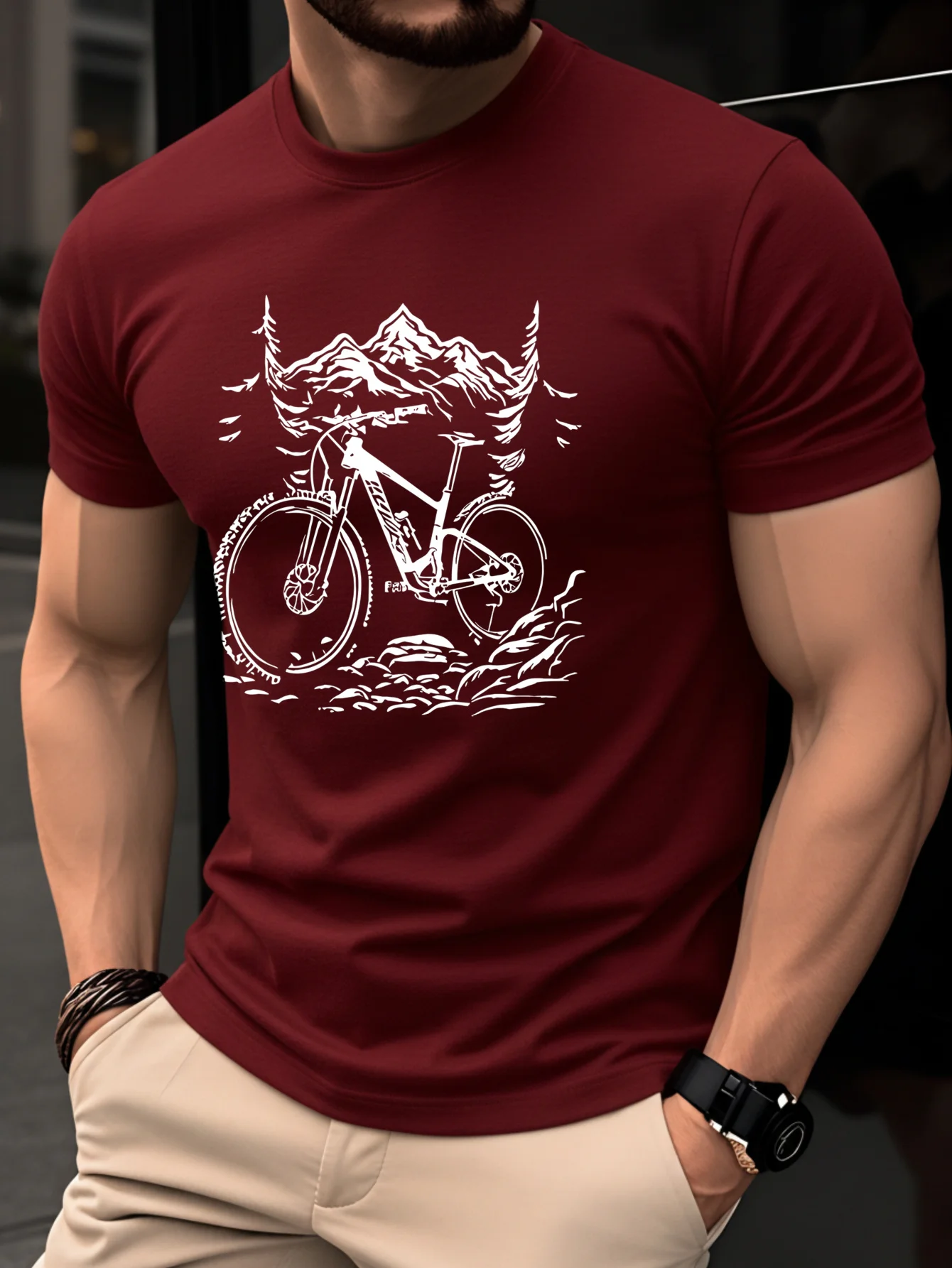 100%cotton men's T-shirt with  - đánh giá và giá Mountain Biking Holidays