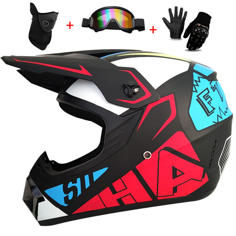 3Pcs Kids Off-Road Full Helmet - đánh giá và giá Mountain Biking Helmet Full Face