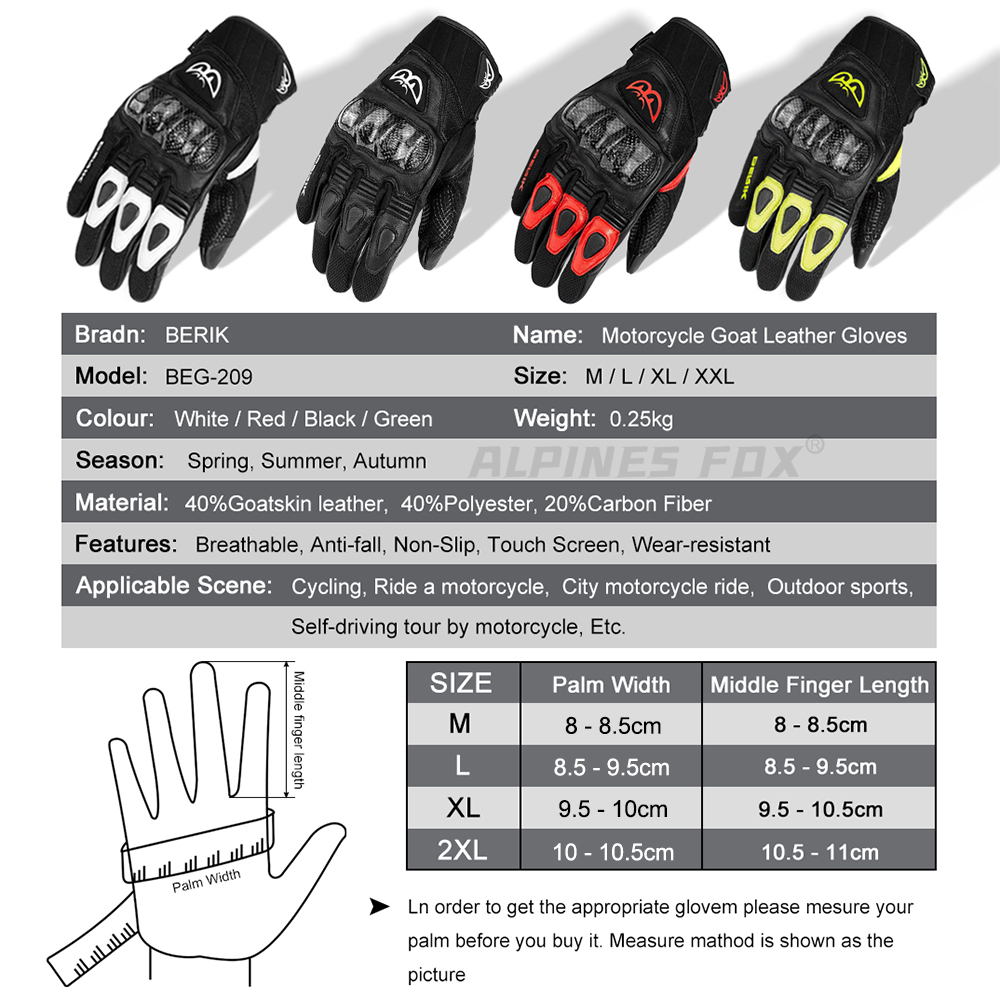 BERIK Gloves Goat Leather Moto - đánh giá và giá Mountain Biking Gloves